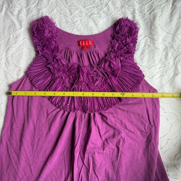 Elle Purple Formal Tank Top with Neckline Flower Detail - Picture 4 of 5